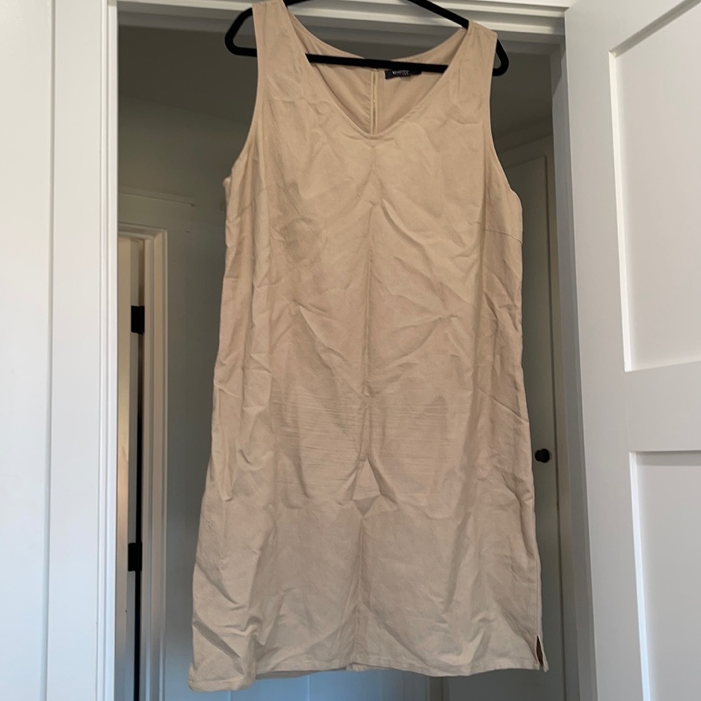 Tan linen lined dress